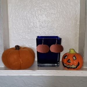 Faux Leather Pumpkin Earrings